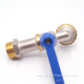 Brass faucet with blue handle